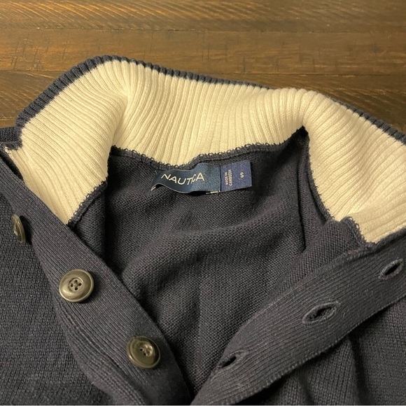 Nautica‎ Buttonmock Cotton Sweater - Picture 2 of 3